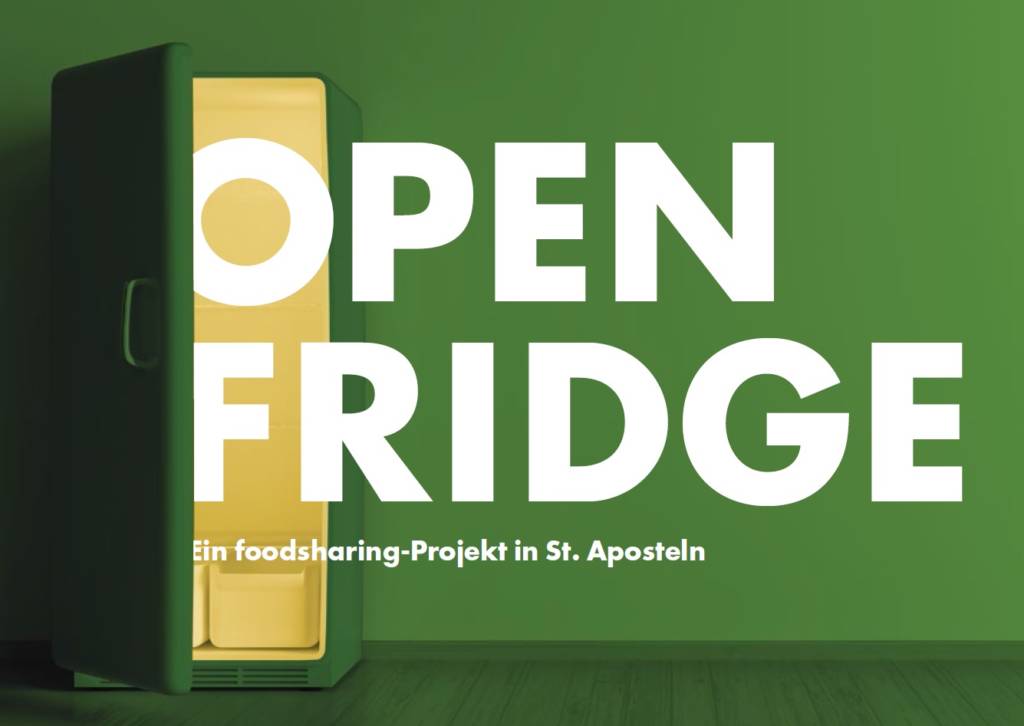 Offener Kühlschrank in der Kirche St. Aposteln, Ziegelhüttenweg 149, Frankfurt-Sachsenhausen